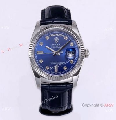 TR Factory V3 Swiss Rolex DayDate 36 Blue Dial Watch Swiss 2836-2 Movement